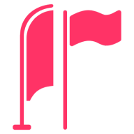 Favicon strony Flager.pl - dwie różowe flagi